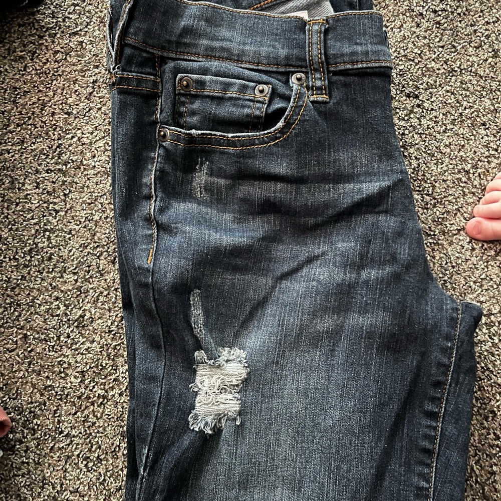 Aeropostale Dark Wash Distressed Women's Jeggings